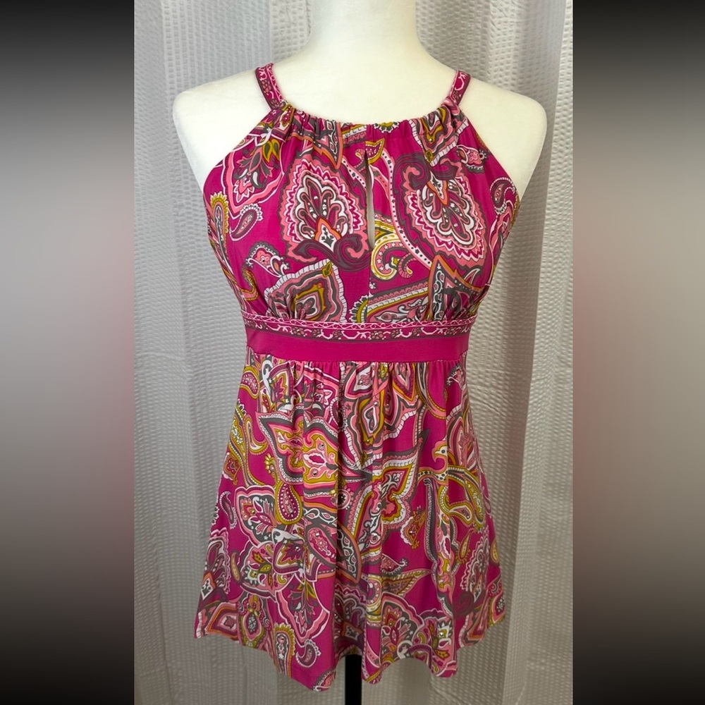 INC International Concepts pink paisley sleeveless top